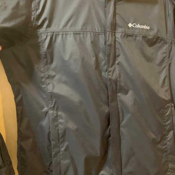Adult Large Columbia Windbreaker Weatherproof Rain Slicker Hoodie Jacket- Zipper - Picture 3 of 7